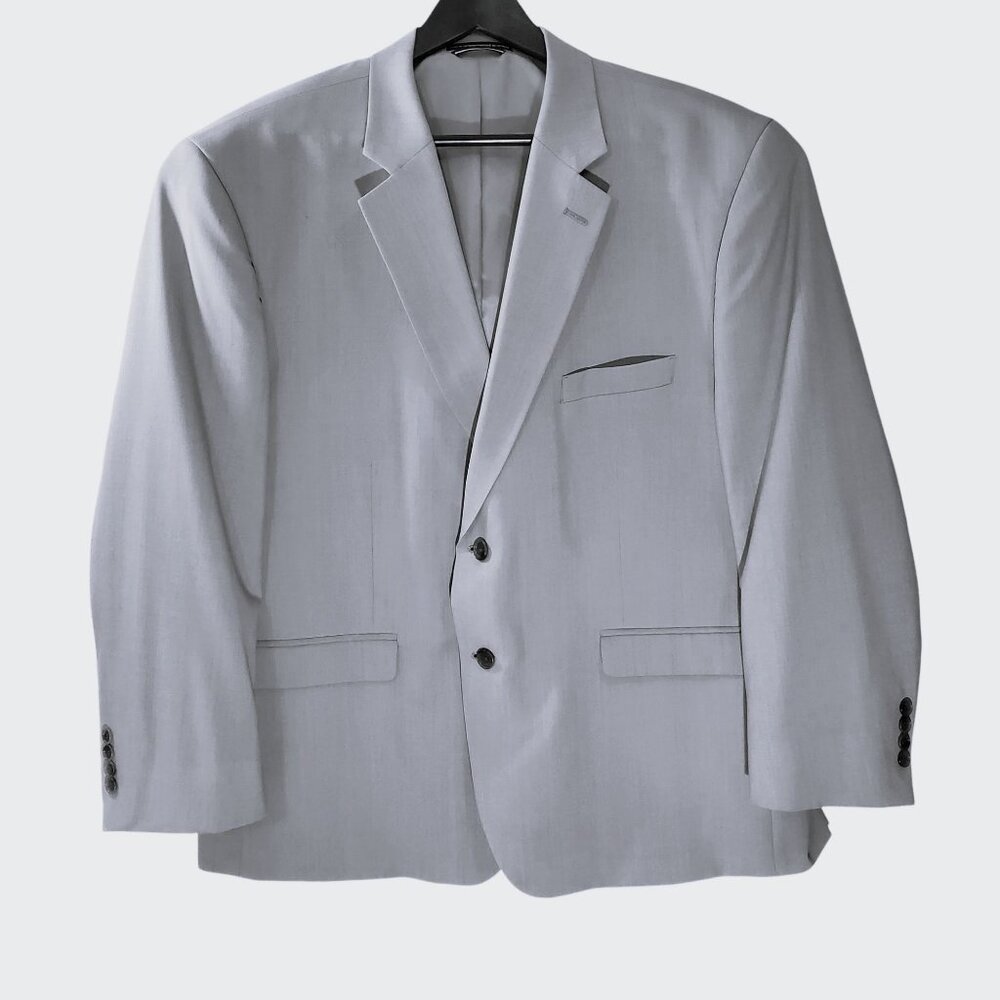 Tommy Hilfiger Mens Gray Wool Blend Two-Button Suit Jacket Blazer Size 48S